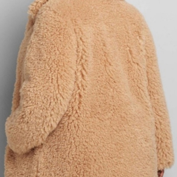 LANE BRYANT Camel Faux Fur Teddy Coat 18 NWOT - Picture 3 of 4